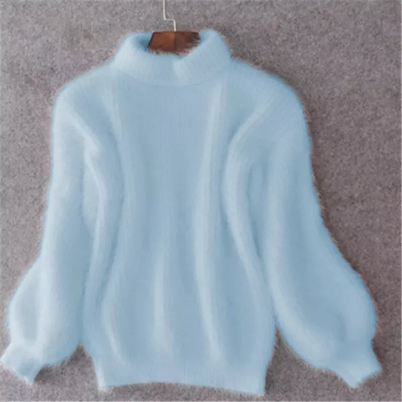 Dames Gebreide Trui – Losvallend & Vintage Angora Look
