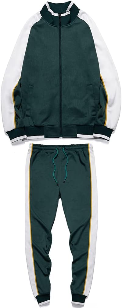 Heren Trainingspak 2-Delig – Colorblock met Sportieve Strepen