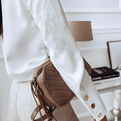 Dames Blouse met Lange Mouwen en Knoopsluiting