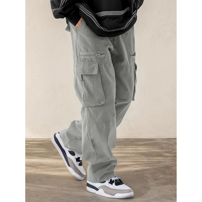 Heren Cargo Broek – Trekkoord & Klepzakken in Streetwear Stijl