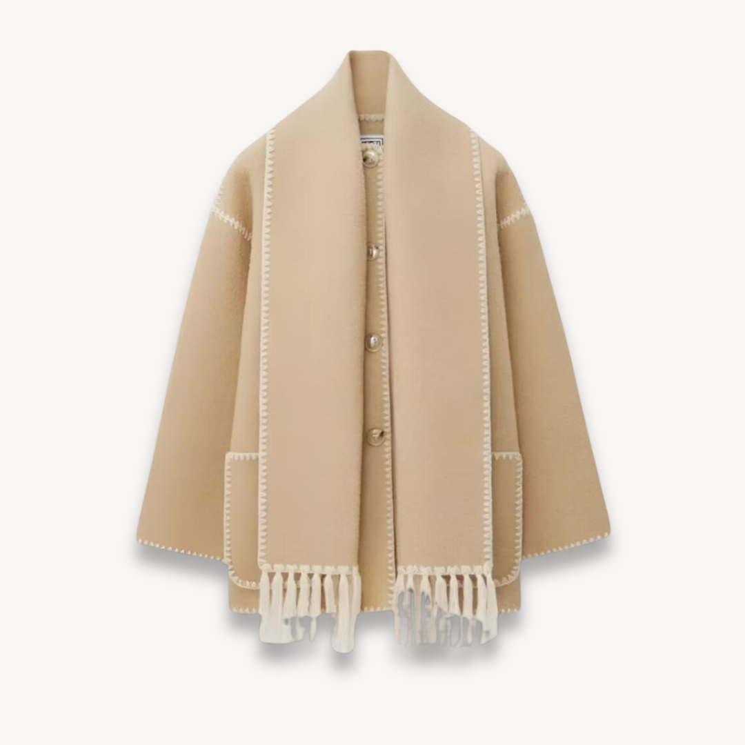 Dames Winterjas met Bijpassende Sjaal – Warm & Elegant
