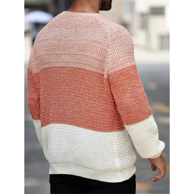 Heren Trui – Gradient Mesh Knit met Ronde Hals