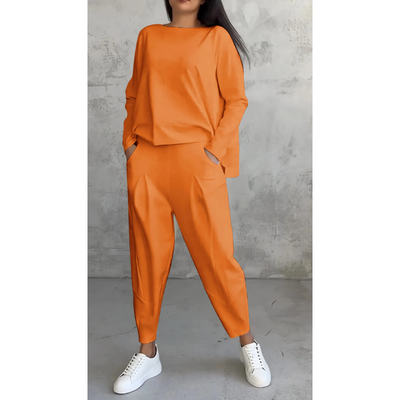 Dames Tweedelig Set – Langarm Top & Harem Broek Comfortabel en Stijlvol