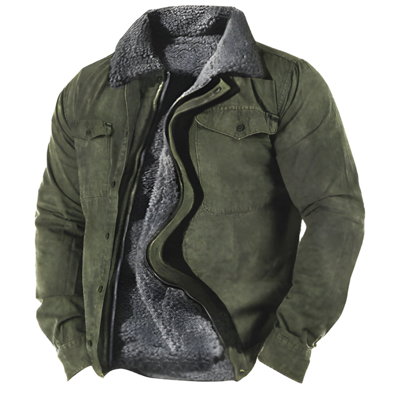 Heren Military Jacket – Winterjas met Functionele Zakken & Duurzaam Design
