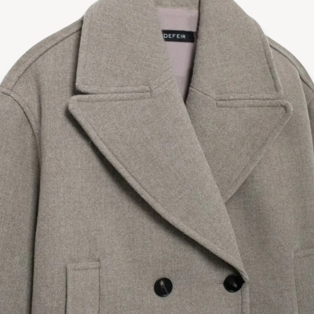 Dames Pea Coat – Klassieke Wol Mantel met Tijdloze Pasvorm