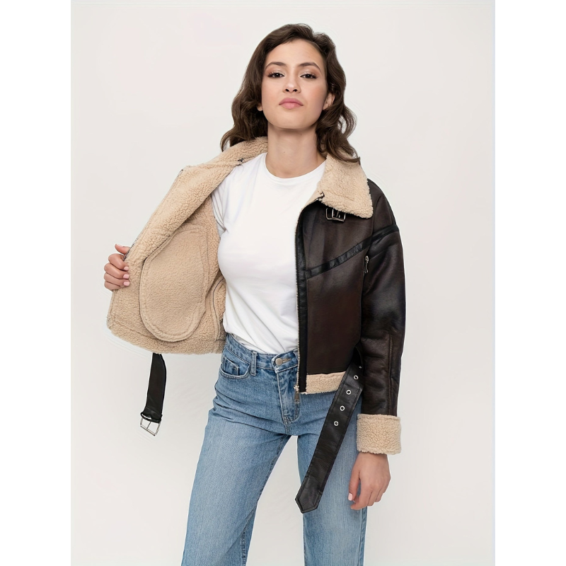 Dames Korte Jas met Reverskraag – Winterstijl