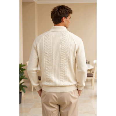 Louis Retro Trui – Effen Kleur, Lange Mouwen