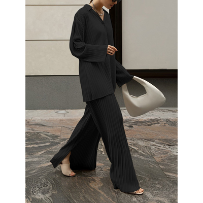 Dames Oversized Plissé Co-ord Set – Stijlvol & Comfortabel