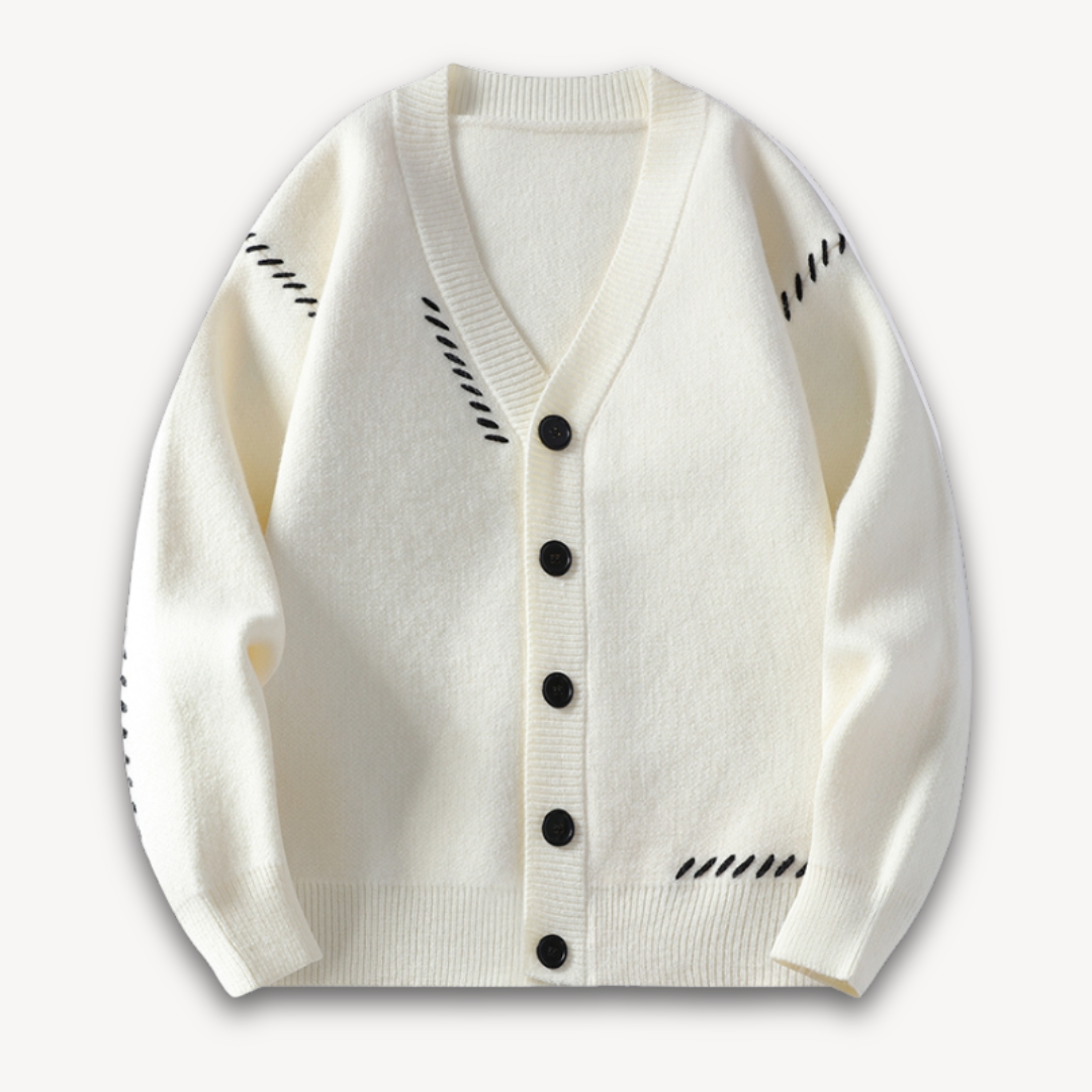 Heren Gebreid Vest – Wolmix Cardigan met Knopen