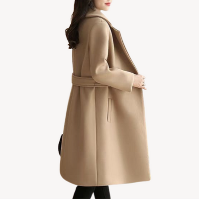 Dames Wol Trenchcoat – Elegante Wintermantel met Ceintuur