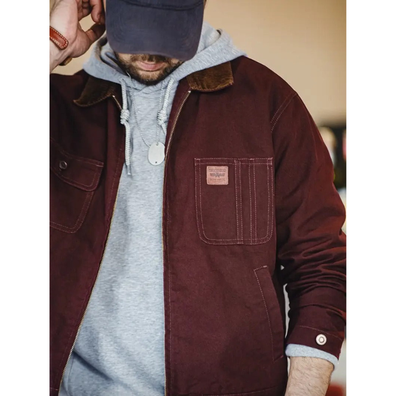 Heren Utility Jacket – Zipper Front met Meerdere Zakken