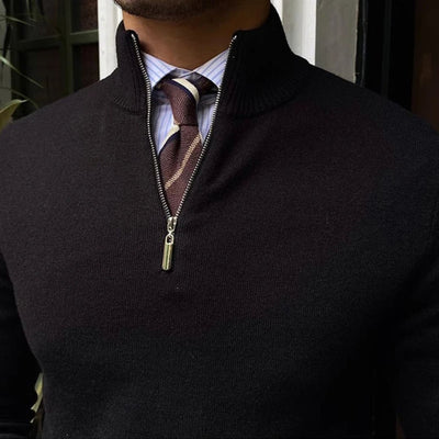 Heren Gebreide Quarter-Zip Trui