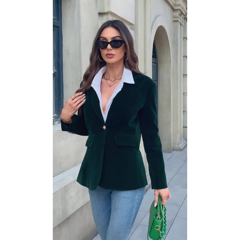 Velvet Dames Blazer met Gouden Knopen