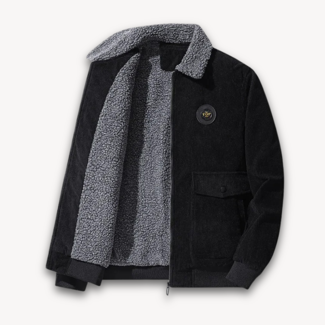 Heren Corduroy Jas met Sherpa Voering – Warme Winterjas