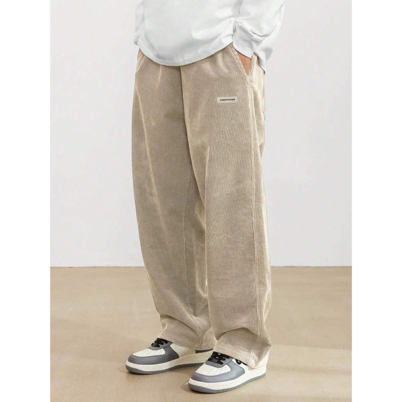 Heren Corduroy Broek – Loose-Fit met Rechte Pijp