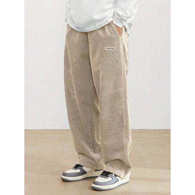 Heren Corduroy Broek – Loose-Fit met Rechte Pijp