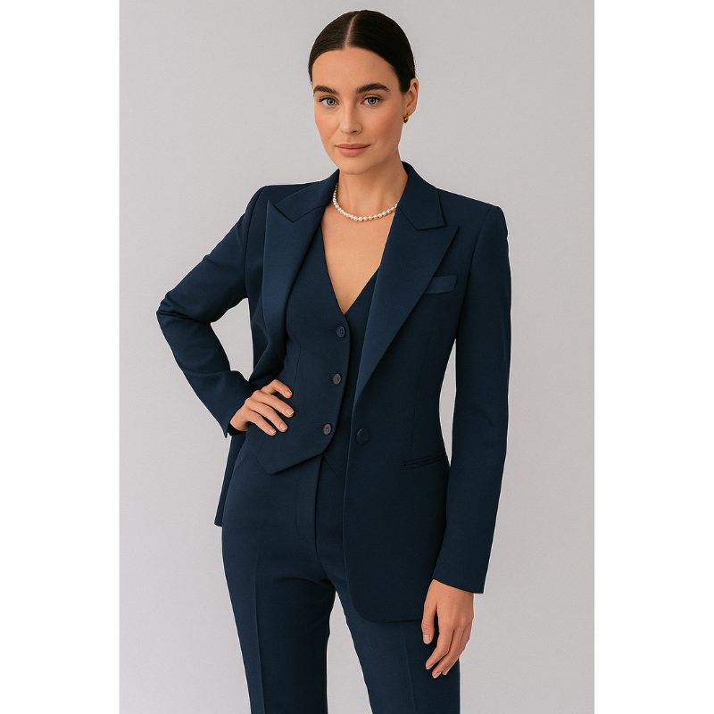 Roma Dames 3-Delig Pak – Blazer, Gilet en Slim-Fit Broek