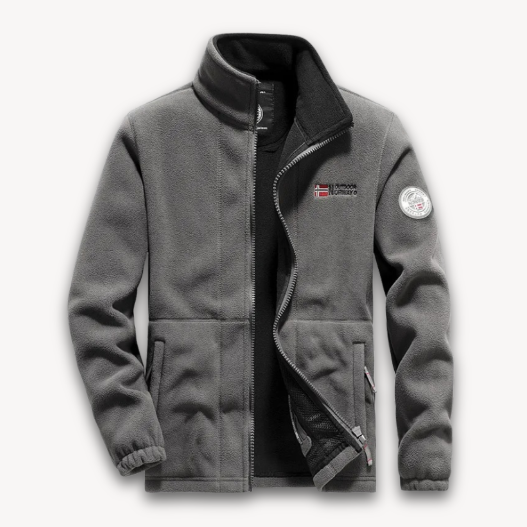 Heren Fleece Jas – Warme Outdoor Winterjas met Rits