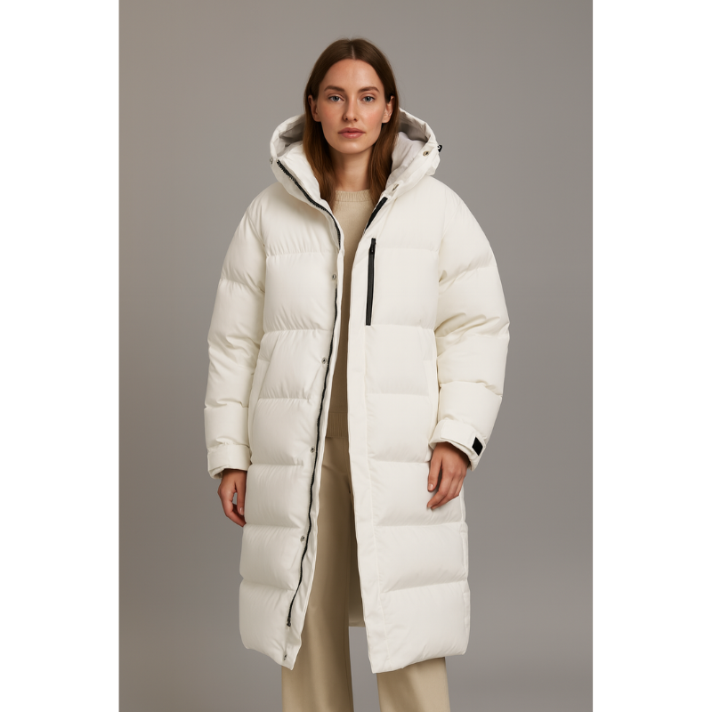 Milano Lange Dames Pufferjas met Capuchon