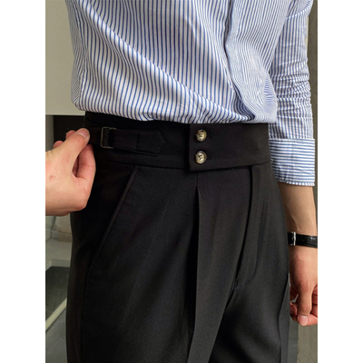 Heren Pantalon – Gurkha Broek met Hoge Taille