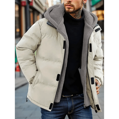 Heren Gewatteerde Winterjas met Fleece Capuchon – Waterafstotend & Warm
