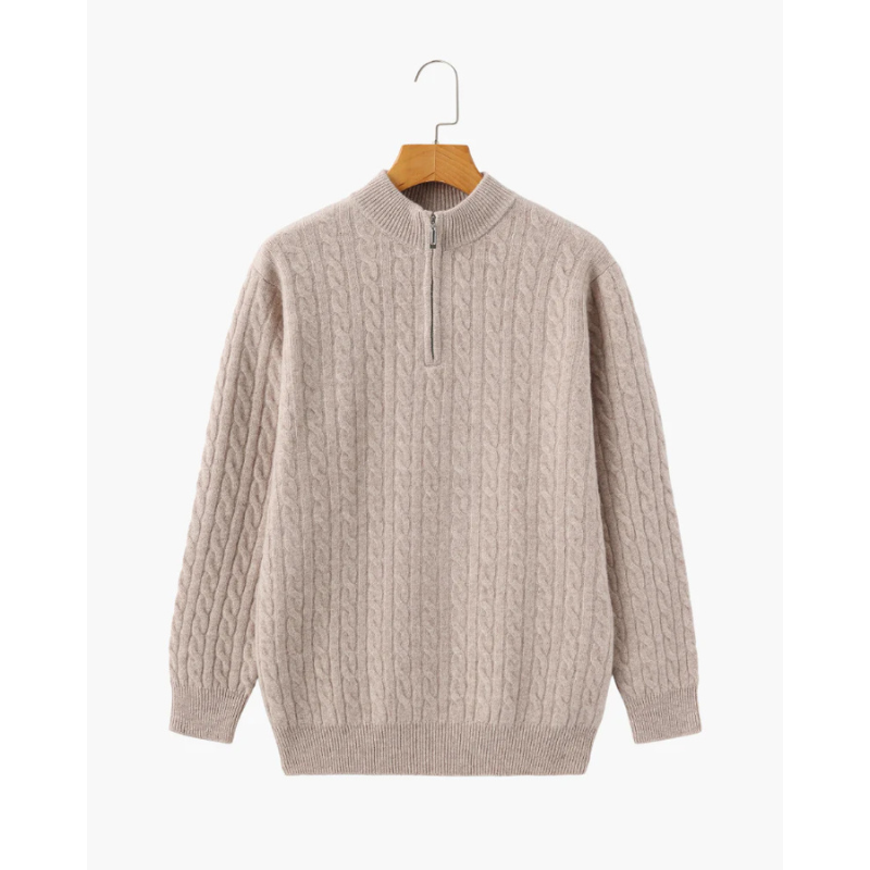 100% Cashmere Woven Half Zip