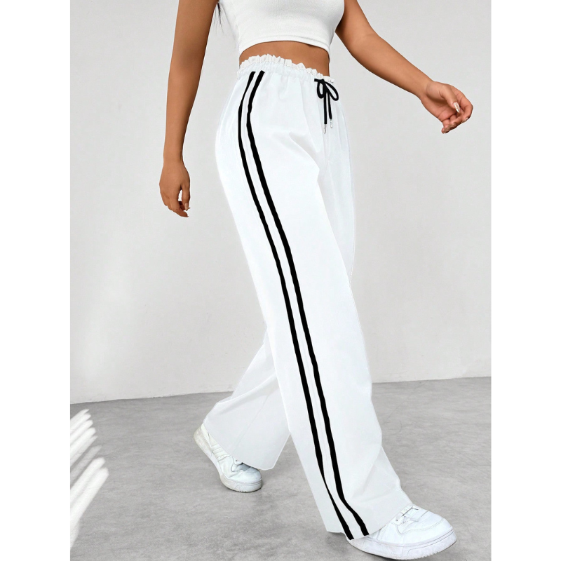 Milano Sportieve Wide-Leg Broek met Strependetail
