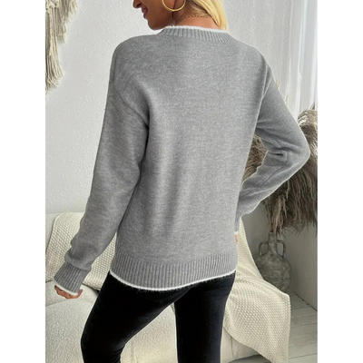 Dames Sweater met Print – Winter Sneeuwvlok