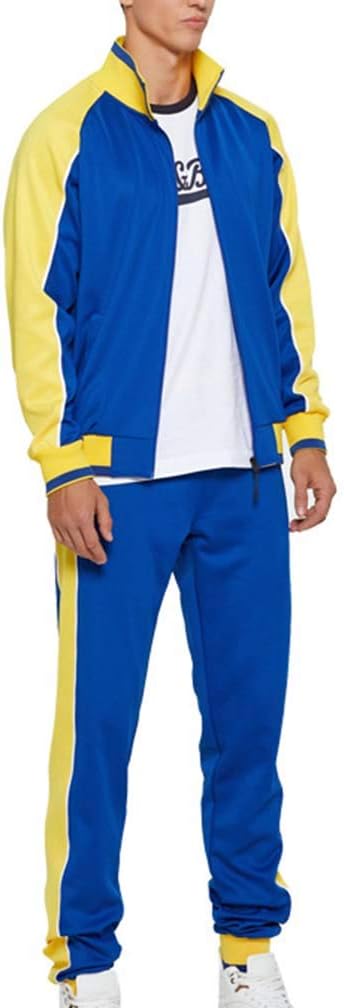 Heren Trainingspak 2-Delig – Colorblock met Sportieve Strepen