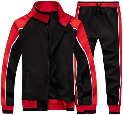 Heren Trainingspak 2-Delig – Colorblock met Sportieve Strepen