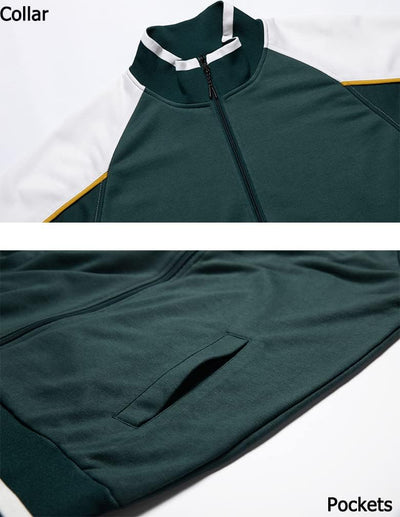 Heren Trainingspak 2-Delig – Colorblock met Sportieve Strepen