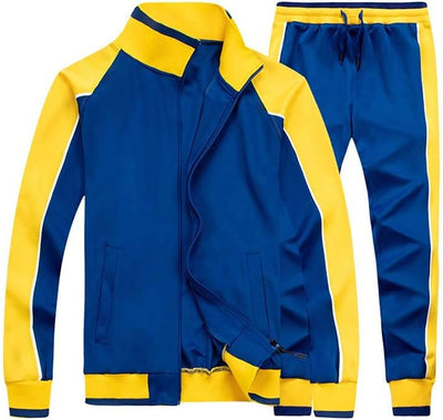 Heren Trainingspak 2-Delig – Colorblock met Sportieve Strepen