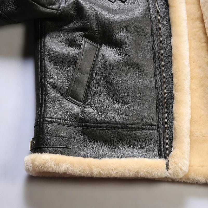 Leren Aviator Jas – Luxe Herfst/Winter Herenmode