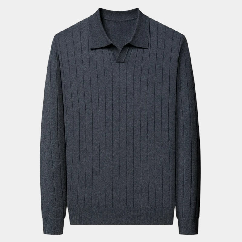 Luxe Lange Mouw Polo – Slim Fit Herenmode