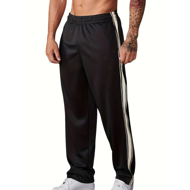 Heren Sportbroek – Lichtgewicht Gebreid met Losse Fit & Zijstreep