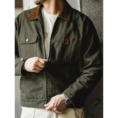 Heren Utility Jacket – Zipper Front met Meerdere Zakken