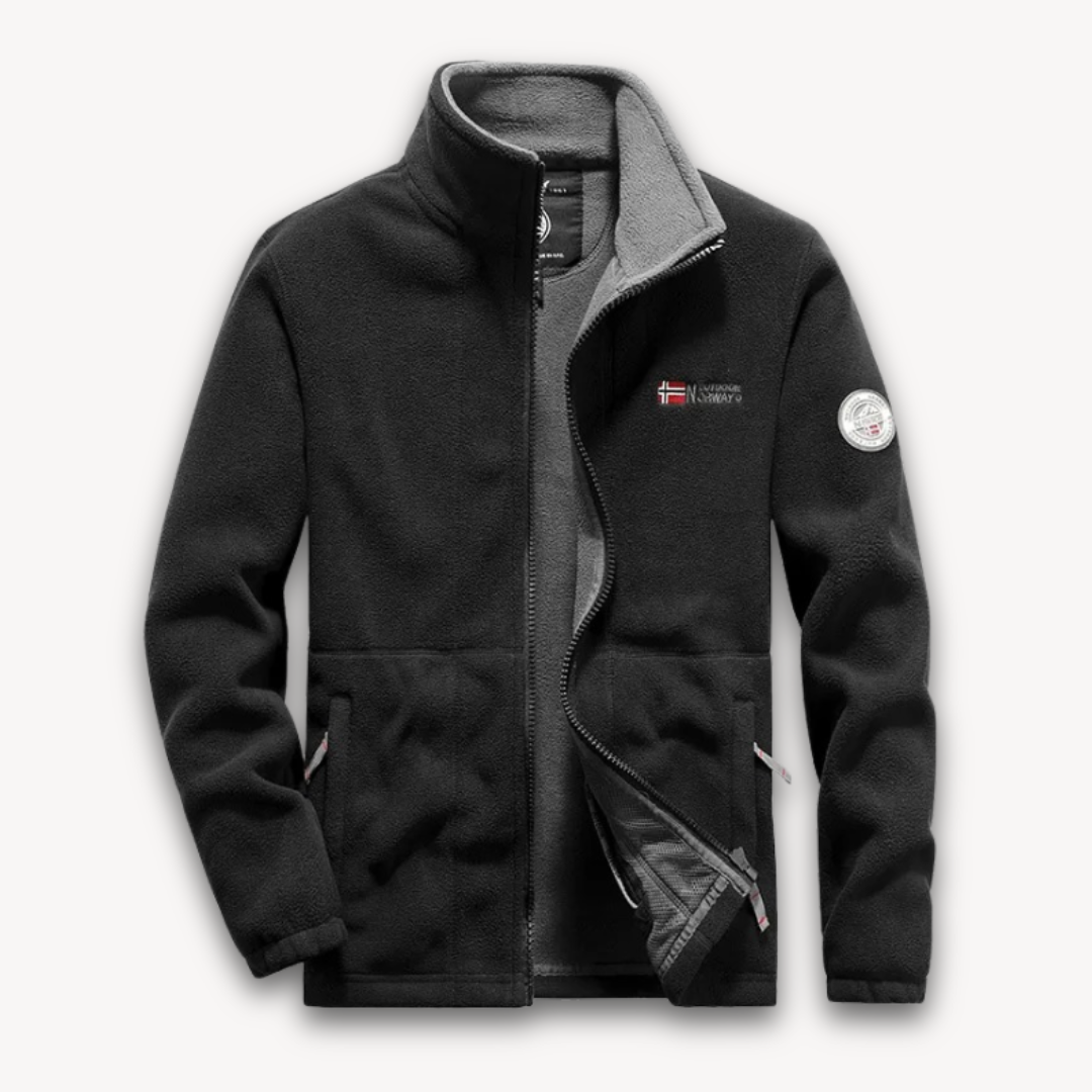 Heren Fleece Jas – Warme Outdoor Winterjas met Rits