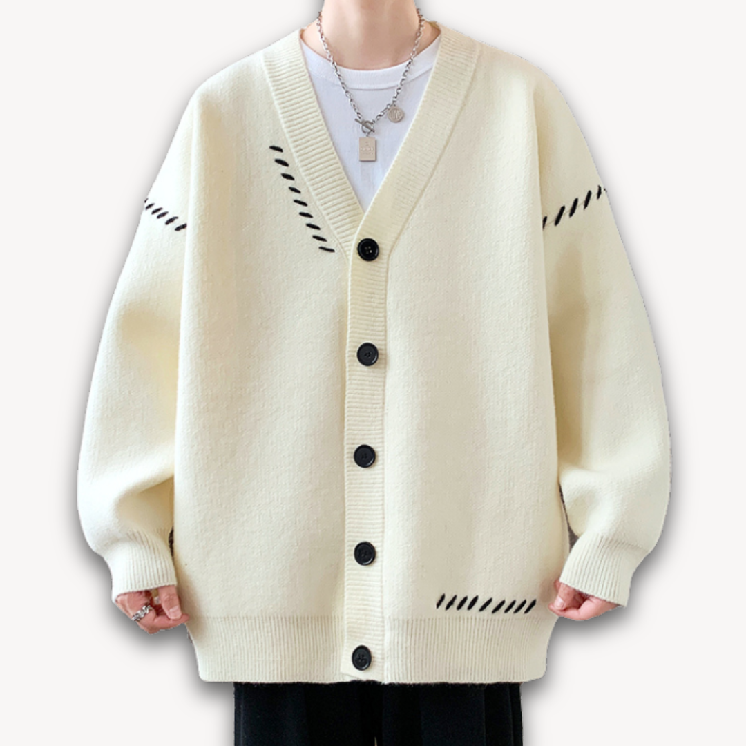 Heren Gebreid Vest – Wolmix Cardigan met Knopen
