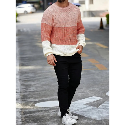 Heren Trui – Gradient Mesh Knit met Ronde Hals