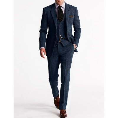 Heren 3-Delige Set – Klassieke Blazer, Vest & Broek