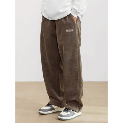Heren Corduroy Broek – Loose-Fit met Rechte Pijp