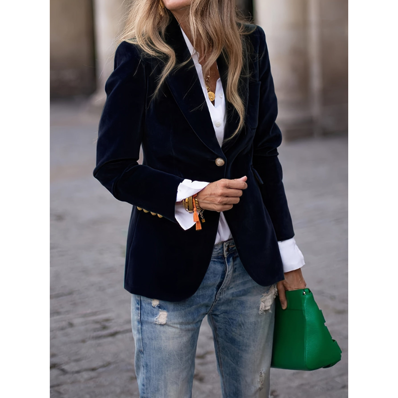 Velvet Dames Blazer met Gouden Knopen