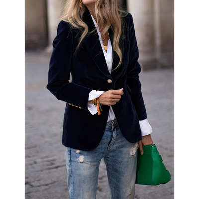 Velvet Dames Blazer met Gouden Knopen