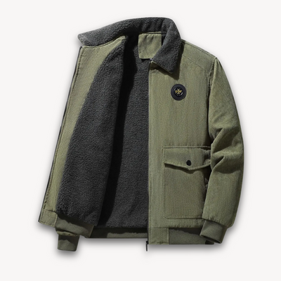 Heren Corduroy Jas met Sherpa Voering – Warme Winterjas