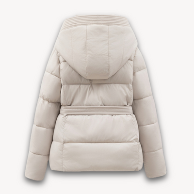 Dames Gewatteerde Winterjas met Kap & Ceintuur – Lichtgewicht & Warm