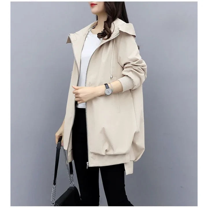 Trenchcoat Tussenjas Dames met Capuchon