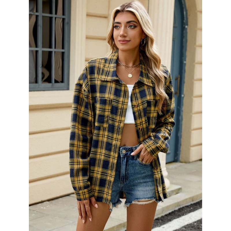 Milano Dames Geruite Blouse van Premium Katoen