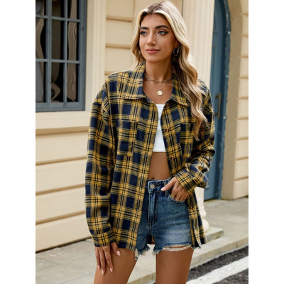 Milano Dames Geruite Blouse van Premium Katoen