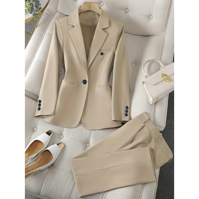 Klassieke Dames Blazer Set met Reverskraag
