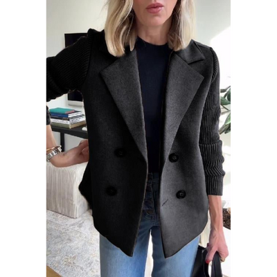 Dubbellaagse Blazer met Gebreide Mouwen